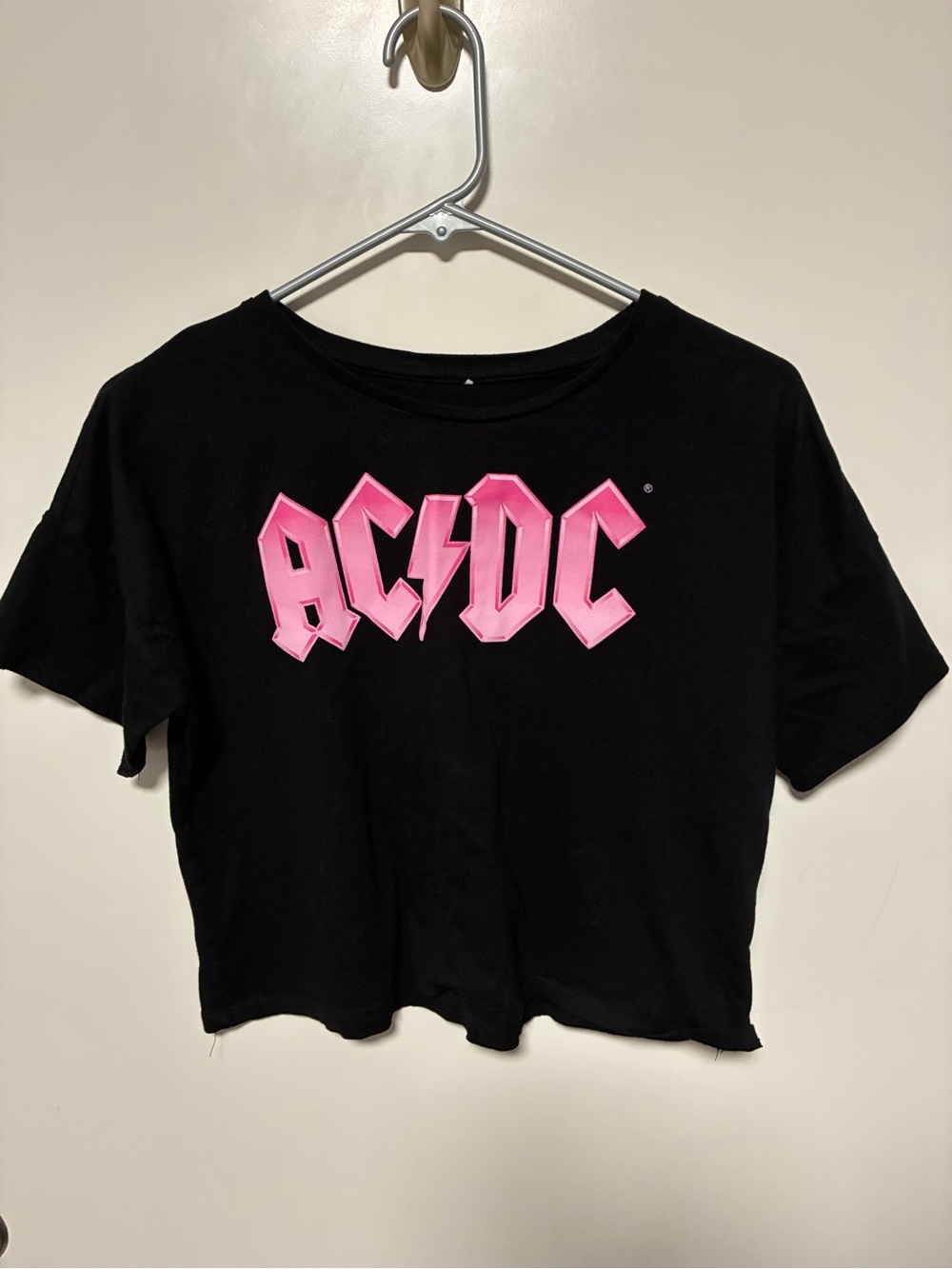 Little Girls wonder nation Cropped AC/DC Logo Tee XL